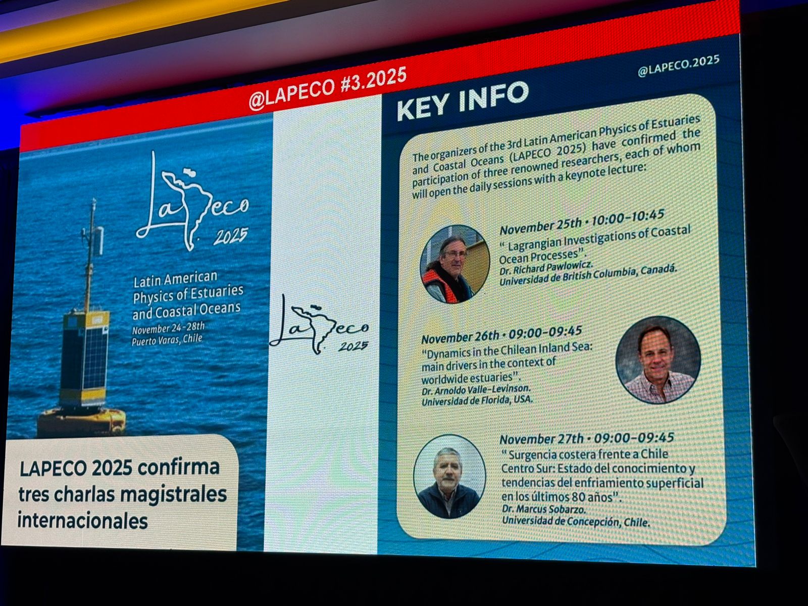 Intesal e i-mar inauguran el tercer Congreso Latinoamericano de Física de Estuarios y Costas Oceánicas (LAPECO) en Chile