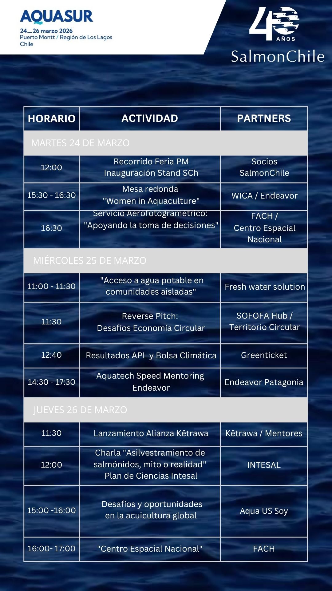 SalmonChile celebrará sus 40 años de trayectoria en Aquasur 2026 con un stand dedicado a la innovación y sostenibilidad